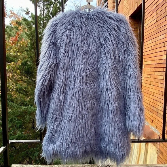NWT Free People Renata Fur Jacket Blue Taylor Swift - Picture 8 of 16